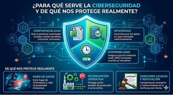 Infografía sobre ciberseguridad, continuidad de negocio y confianza del cliente